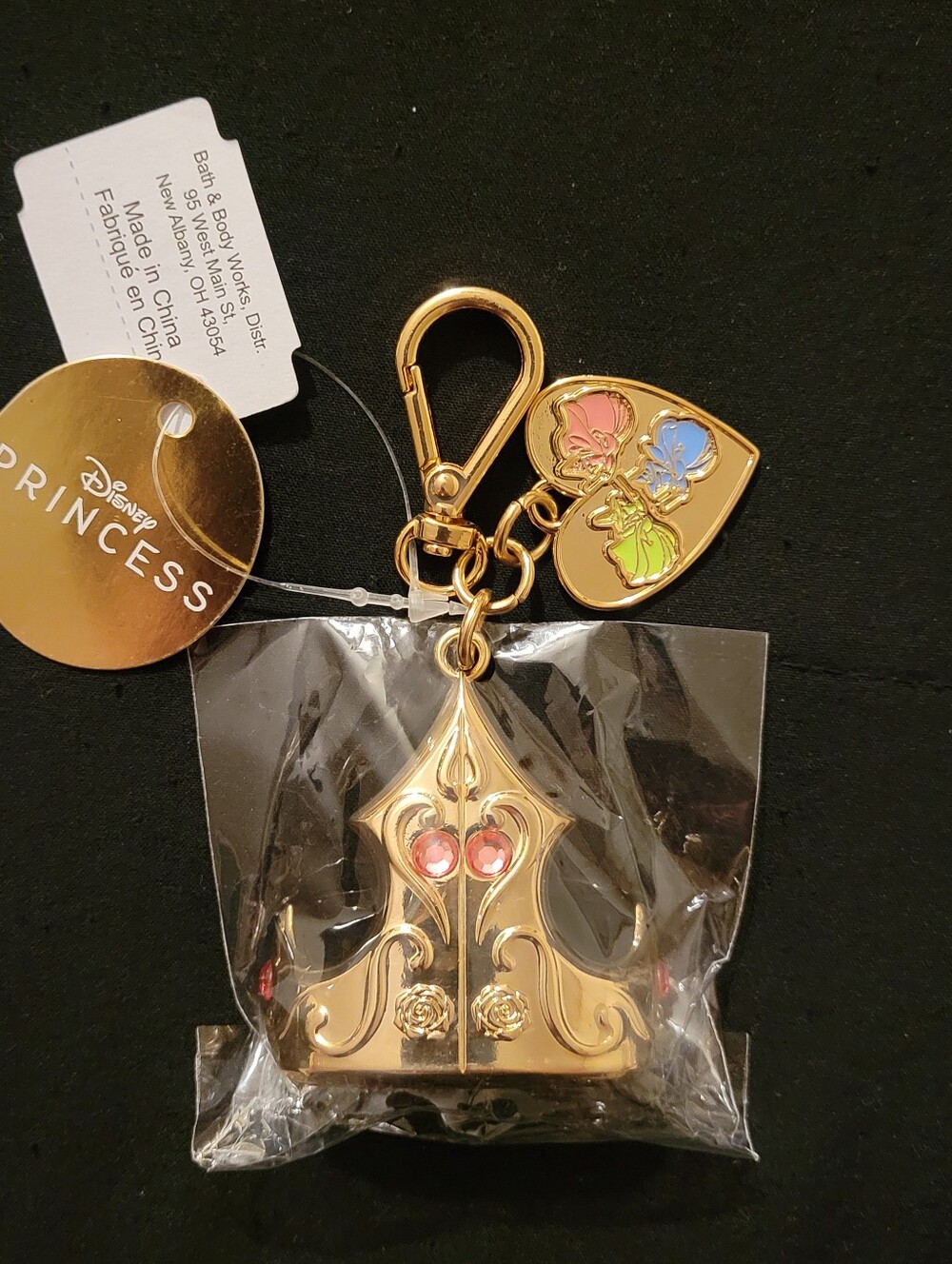 Bath & Body Works Disney Princess Aurora  Gold-tone Crown Pocketbac Holder Clip